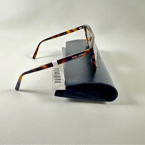 New Saint Laurent Havana Tortoise Shell Sunglasses - Picture 4 of 10